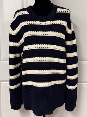 Gap Striped Open Knit Sweater